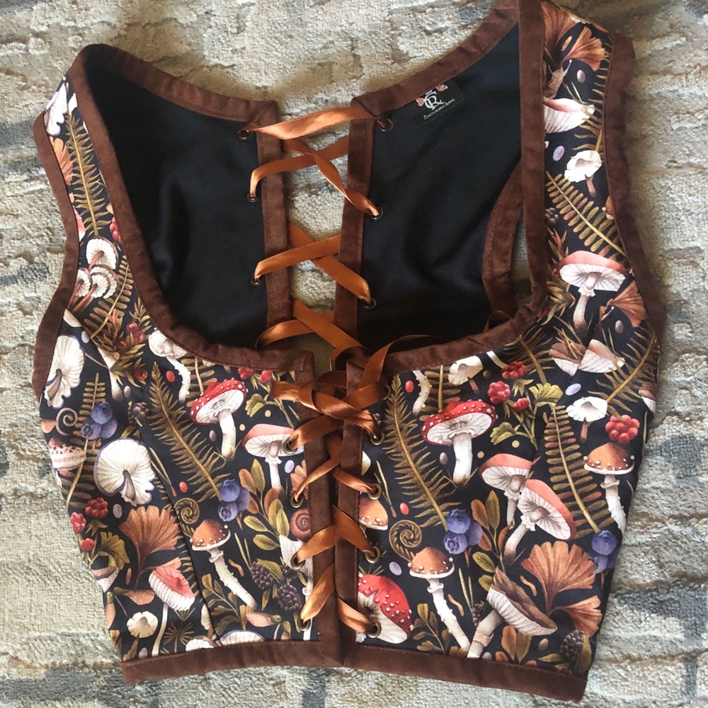 Costurero bodice corset real mushroom hippie small
